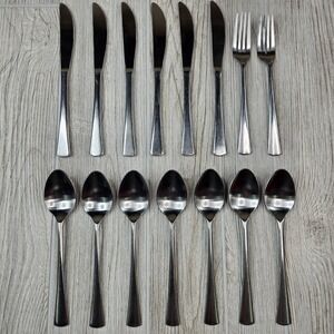 Lowell Cambridge Satin Stainless Flatware Set 15 Piece‎ Spoons Knives Forks